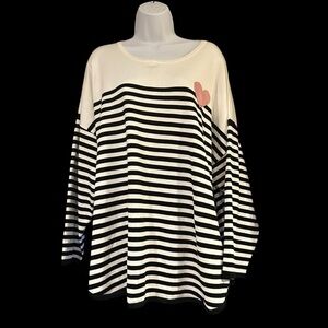 Chelsea & Theodore Black and White Striped Sweater